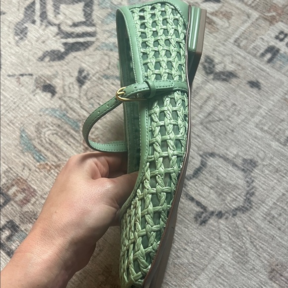 Franco Sarto Green Woven Mary Jane Flats - Picture 6 of 10